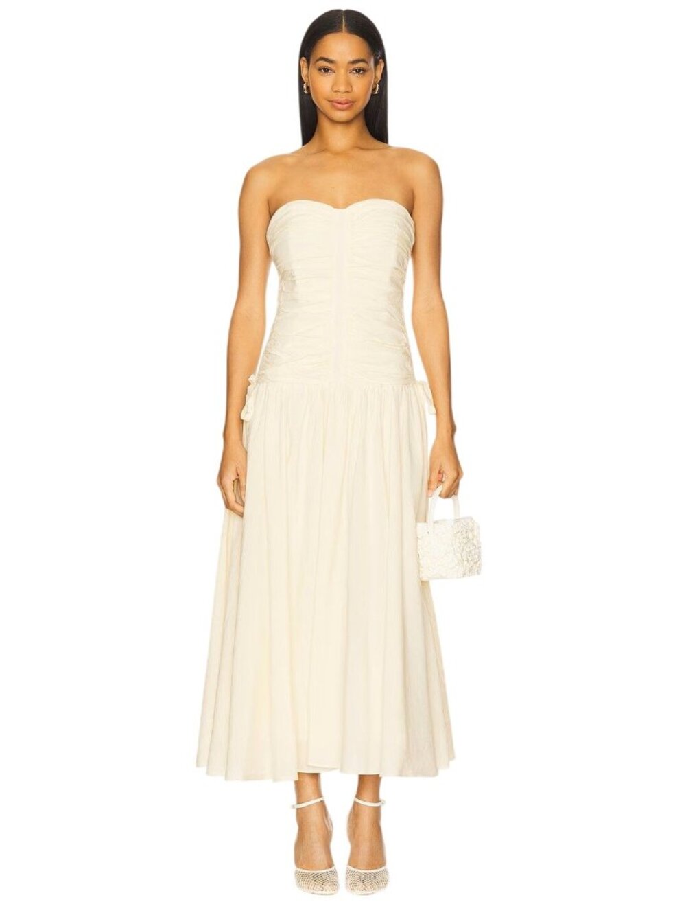 ASTR the Label Zori Dress in Cream Large New Womens Midi